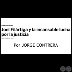 JOEL FILRTIGA Y LA INCANSABLE LUCHA POR LA JUSTICIA - Por JORGE CONTRERA - Sbado, 18 de Enero de 2020